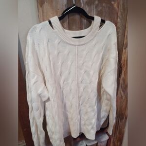 Vince Camuto Ivory Cable Knit Sweater